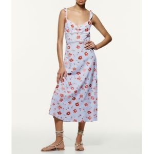 Zara printed linen midi dress. Small.